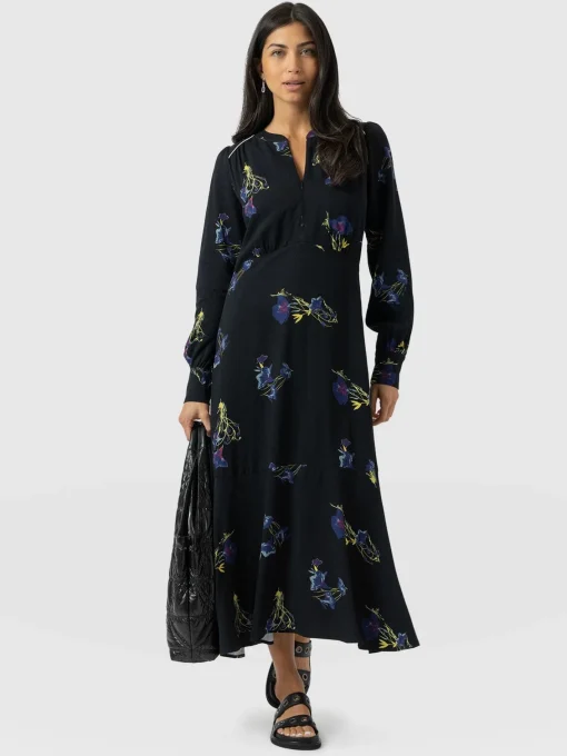Saint and Sofia Adaline Zip Up Dress - Blue Lily Gardens