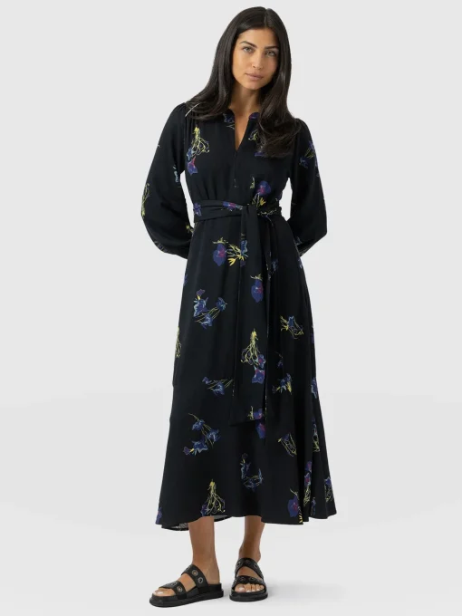 Saint and Sofia Adaline Zip Up Dress - Blue Lily Gardens