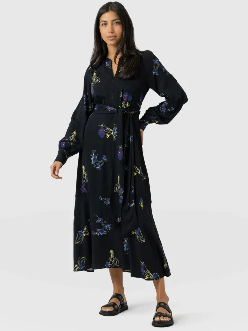 Saint and Sofia Adaline Zip Up Dress - Blue Lily Gardens