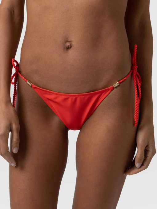 Saint and Sofia Alba Tie Side Bikini Bottom - Red