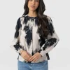 Saint and Sofia Amelie Blouse - White Fade Floral
