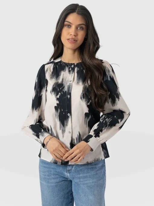 Saint and Sofia Amelie Blouse - White Fade Floral