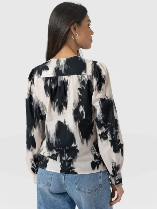 Saint and Sofia Amelie Blouse - White Fade Floral