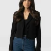 Saint and Sofia Astrid Cropped Blazer - Black