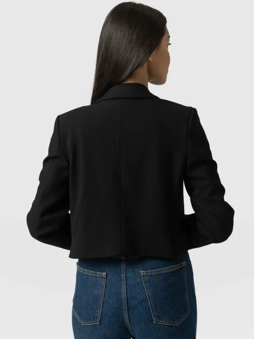 Saint and Sofia Astrid Cropped Blazer - Black