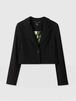 Saint and Sofia Astrid Cropped Blazer - Black