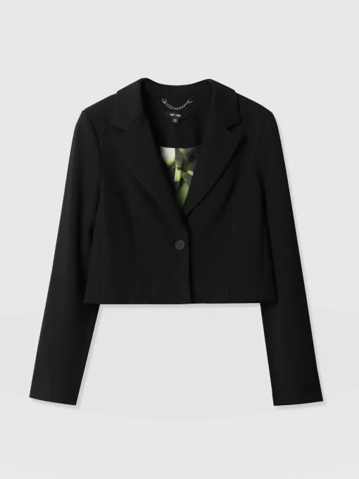 Saint and Sofia Astrid Cropped Blazer - Black