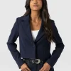 Saint and Sofia Astrid Cropped Blazer - Navy