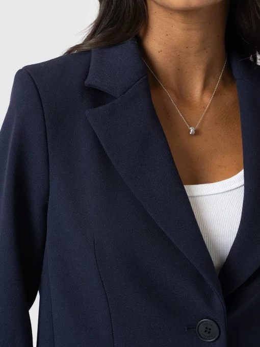 Saint and Sofia Astrid Cropped Blazer - Navy