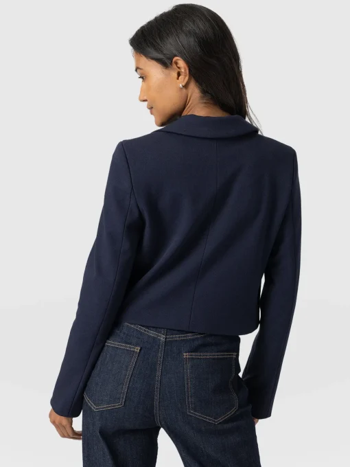 Saint and Sofia Astrid Cropped Blazer - Navy