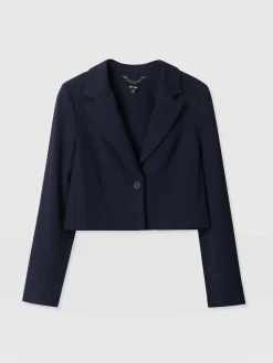 Saint and Sofia Astrid Cropped Blazer - Navy