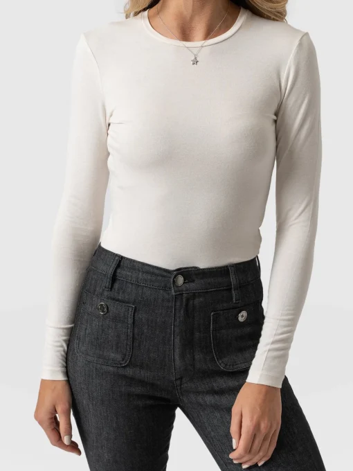 Saint and Sofia Austen Crew Neck Tee - Cream