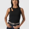 Saint and Sofia Axel Cut Out Vest - Black