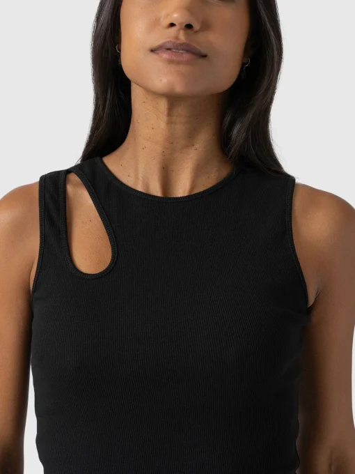 Saint and Sofia Axel Cut Out Vest - Black