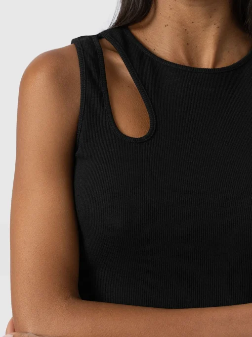 Saint and Sofia Axel Cut Out Vest - Black
