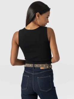 Saint and Sofia Axel Cut Out Vest - Black