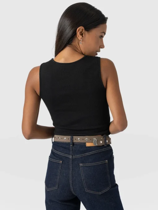 Saint and Sofia Axel Cut Out Vest - Black