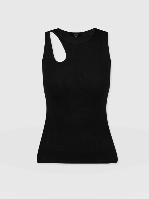 Saint and Sofia Axel Cut Out Vest - Black