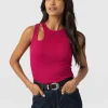 Saint and Sofia Axel Cut Out Vest - Fuchsia Pink
