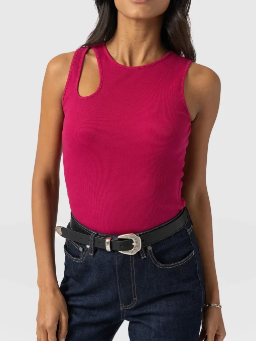 Saint and Sofia Axel Cut Out Vest - Fuchsia Pink