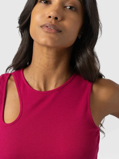 Saint and Sofia Axel Cut Out Vest - Fuchsia Pink