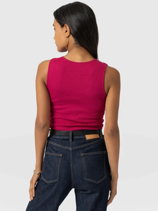 Saint and Sofia Axel Cut Out Vest - Fuchsia Pink