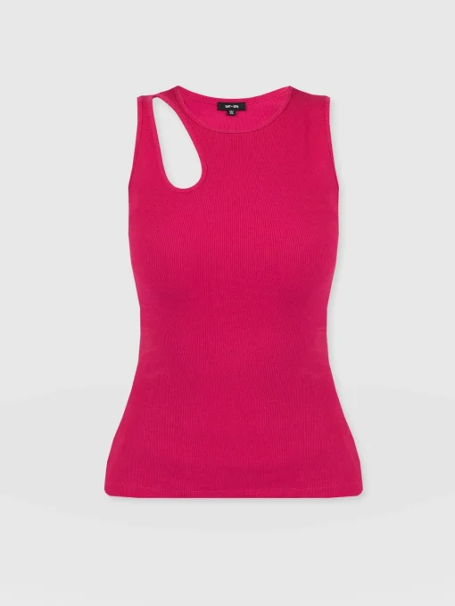 Saint and Sofia Axel Cut Out Vest - Fuchsia Pink
