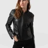 Saint and Sofia Blane Leather Jacket - Black