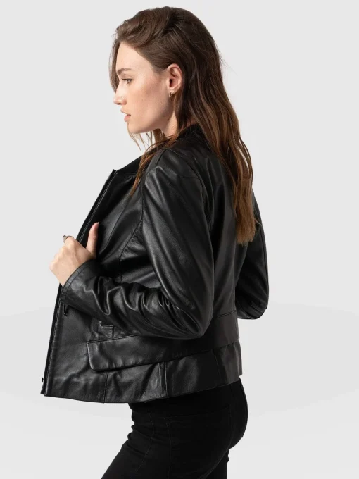 Saint and Sofia Blane Leather Jacket - Black