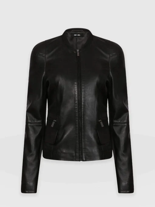 Saint and Sofia Blane Leather Jacket - Black
