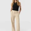 Saint and Sofia Cambridge Tailored Wide Leg Pant - Beige
