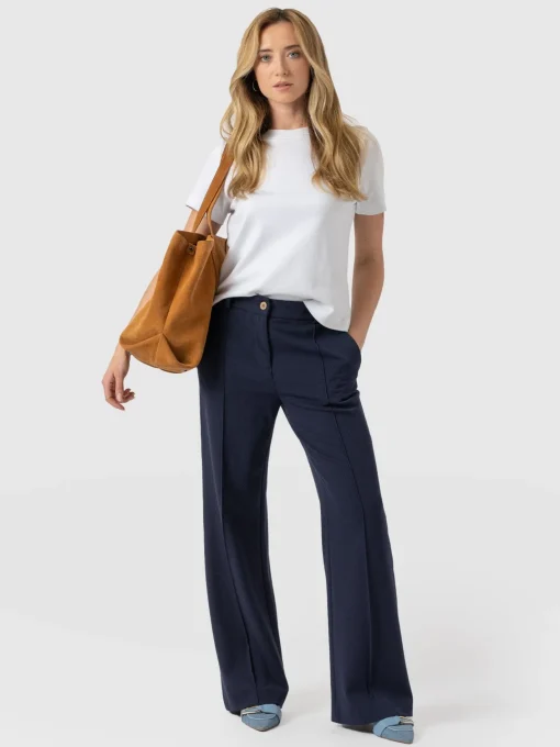 Saint and Sofia Cambridge Tailored Wide Leg Pant - Navy