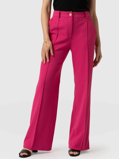 Saint and Sofia Cambridge Tailored Wide Leg Pant - Hot Pink