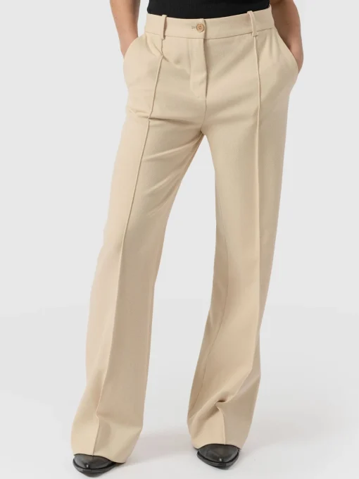 Saint and Sofia Cambridge Tailored Wide Leg Pant - Beige