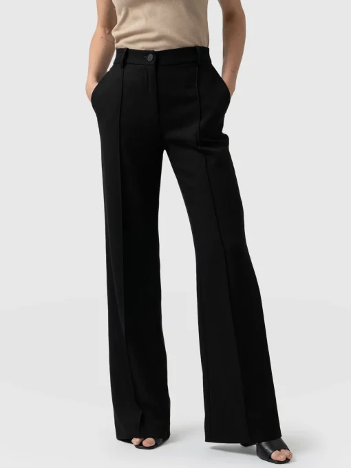 Saint and Sofia Cambridge Tailored Wide Leg Pant - Black