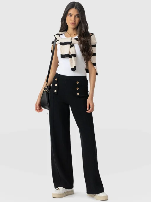Saint and Sofia Chelsea Pant - Black Textured