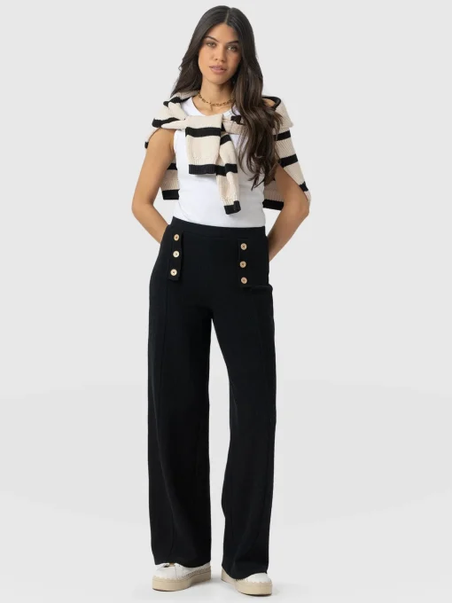 Saint and Sofia Chelsea Pant - Black Textured