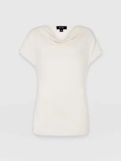 Saint and Sofia Cowl Neck Tee - Cream