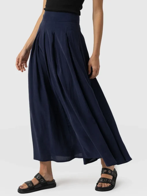 Saint and Sofia Eliza Pleated Skirt - Navy