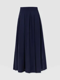 Saint and Sofia Eliza Pleated Skirt - Navy