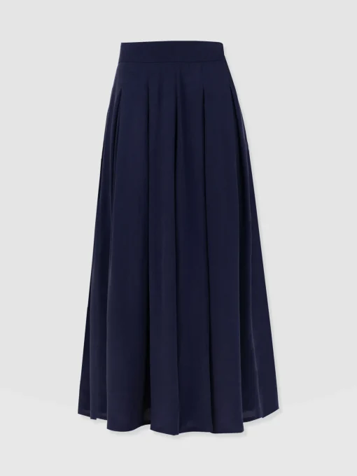 Saint and Sofia Eliza Pleated Skirt - Navy