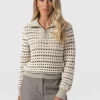 Saint and Sofia Ester Quarter Zip Knit - Beige
