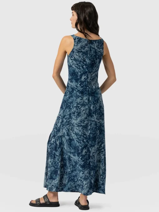 Saint and Sofia Faye Cowl Neck Dress - Blue Marble