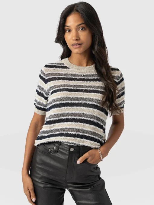 Saint and Sofia Fearne Knit Tee - Blue Stripe