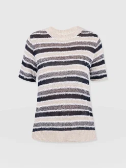 Saint and Sofia Fearne Knit Tee - Blue Stripe