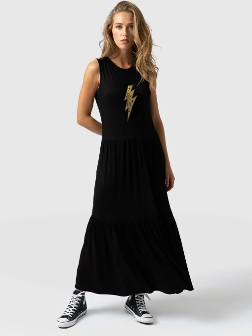 Saint and Sofia Greenwich Dress - Black Rock n Roll