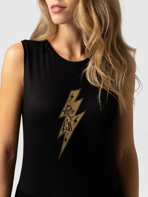 Saint and Sofia Greenwich Dress - Black Rock n Roll