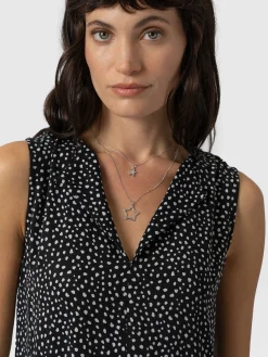 Saint and Sofia Greenwich Dress - Black Spot Tencel