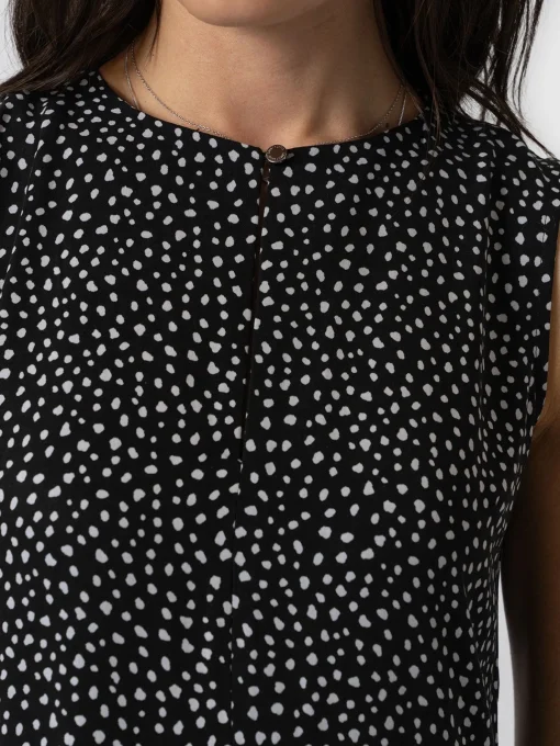 Saint and Sofia Greenwich Dress - Black Spot Tencel
