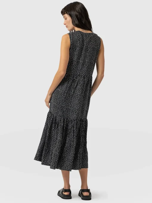 Saint and Sofia Greenwich Dress - Black Spot Tencel